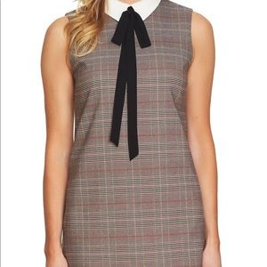 CeCe Plaid Dress with Neck Tie